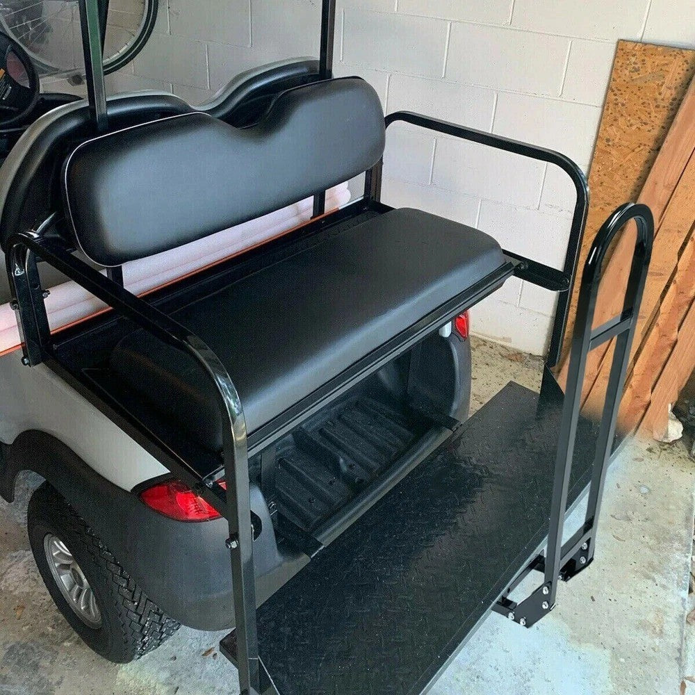 For Club Car Precedent/Tempo Golf Cart Flip Folding Rear Seat Kit W/Grab Bar