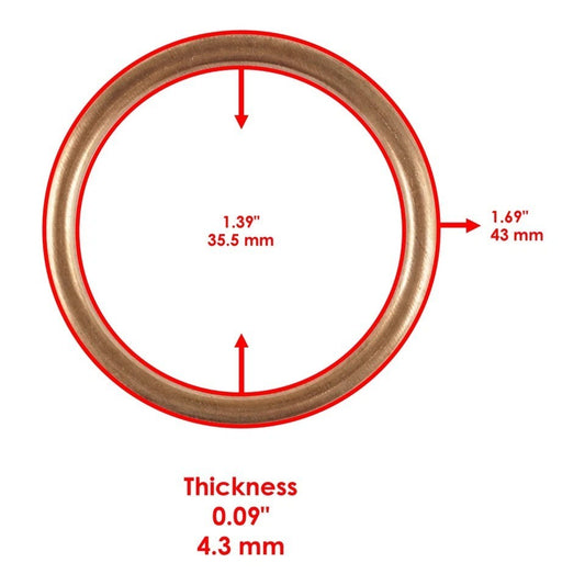 4-Pack Exhaust Pipe Gasket for Honda CB650 CB650C 1979 1980 1981 1982