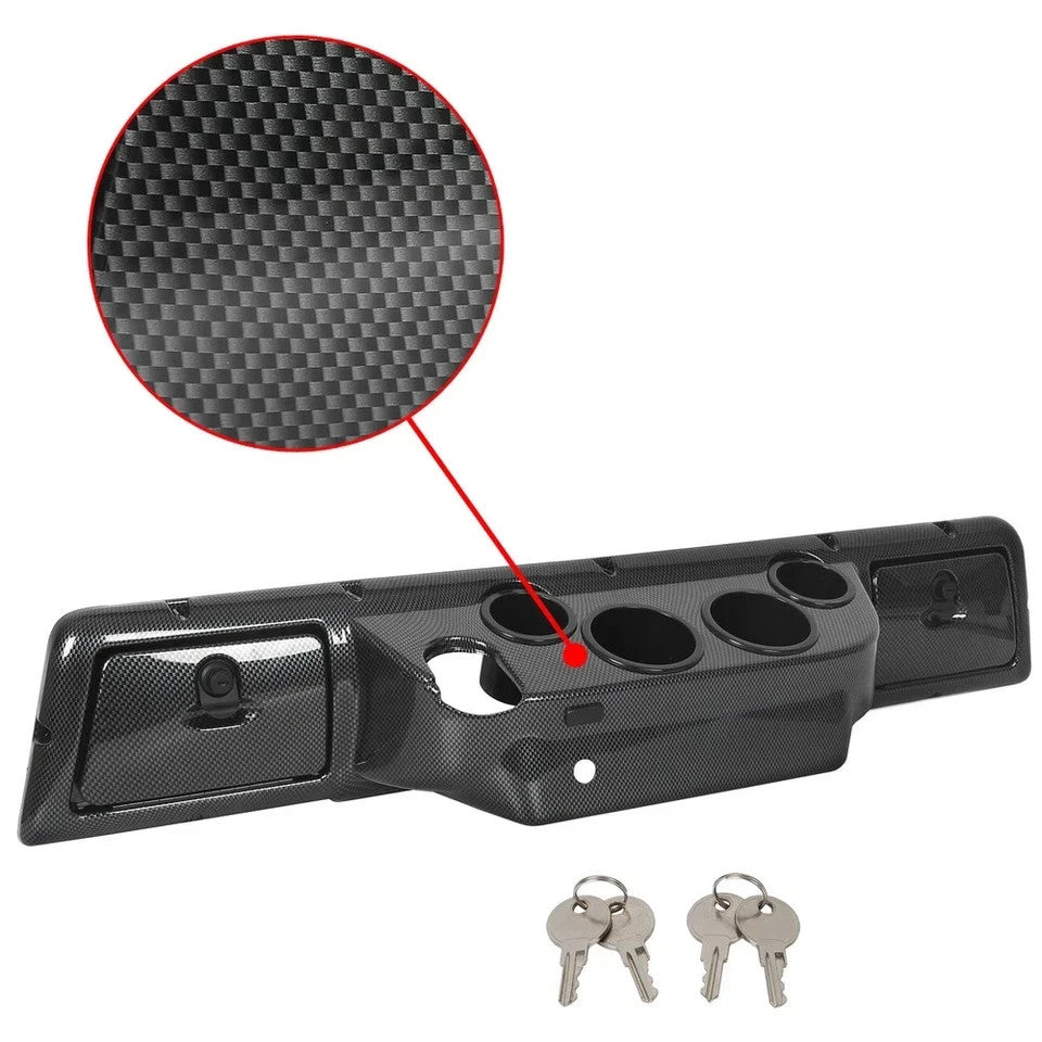 For Club Car DS 1982+ 1984 1992 Golf Cart Carbon Style Dash Cover Cup Holders