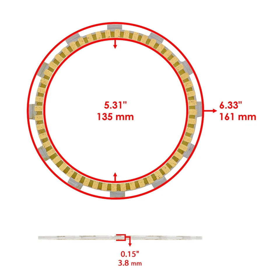 Clutch Friction Steel Plates Gasket fits Suzuki GSX1300R Hayabusa 1300 2002-2019