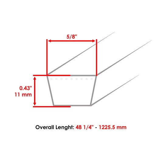 954-0370 754-0370 Upper Transmission Drive Belt For MTD YM-1338 / 016824