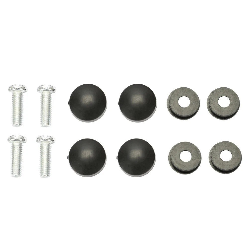 2PCS Stainless Steel Universal Black License Plate Frame Tag Cover Screw Caps