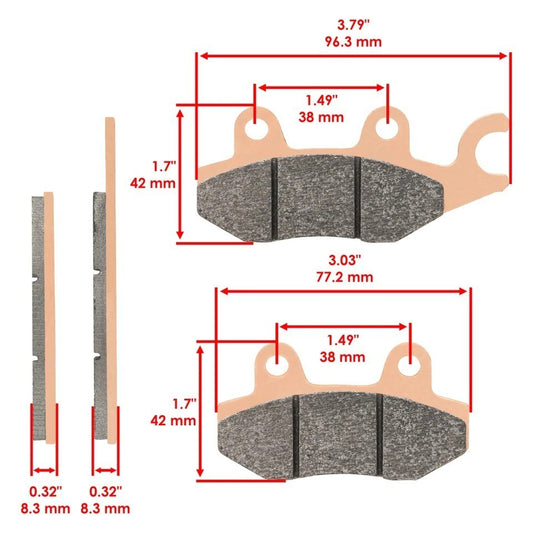 Brake Pads for Kawasaki Brute Force 750 KVF750 4X4I Front Brakes 2005-2017