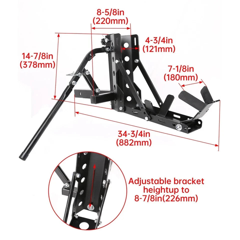 Portable Motorcycle Trailer Carrier Tow Dolly Hauler Rack Hitch Mount 800LBS