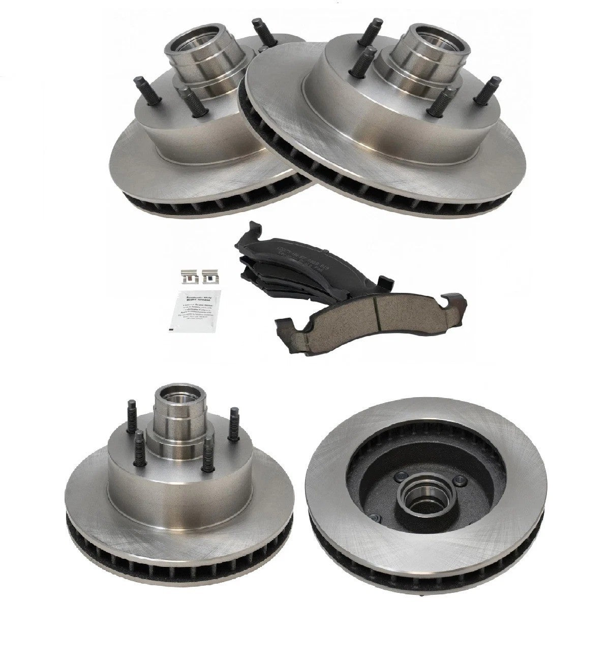 Front Ceramic Brake Pad Set & 2 Rotors For Ford F150 4X2 2WD E150 Van