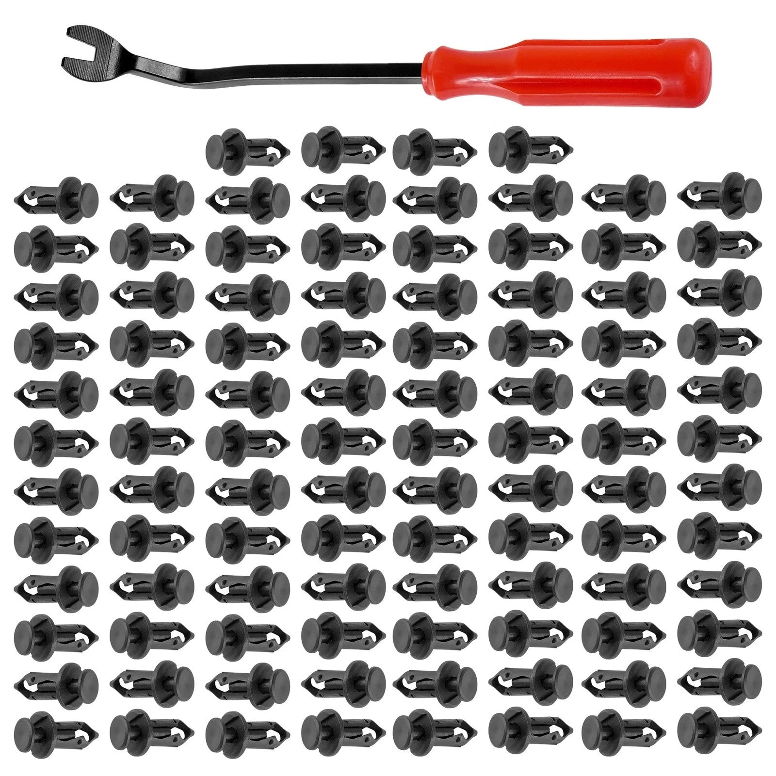 100 Fender Rivet Clips w/ Tool for Polaris 7661855 Honda 90653-HC4-900 21075686