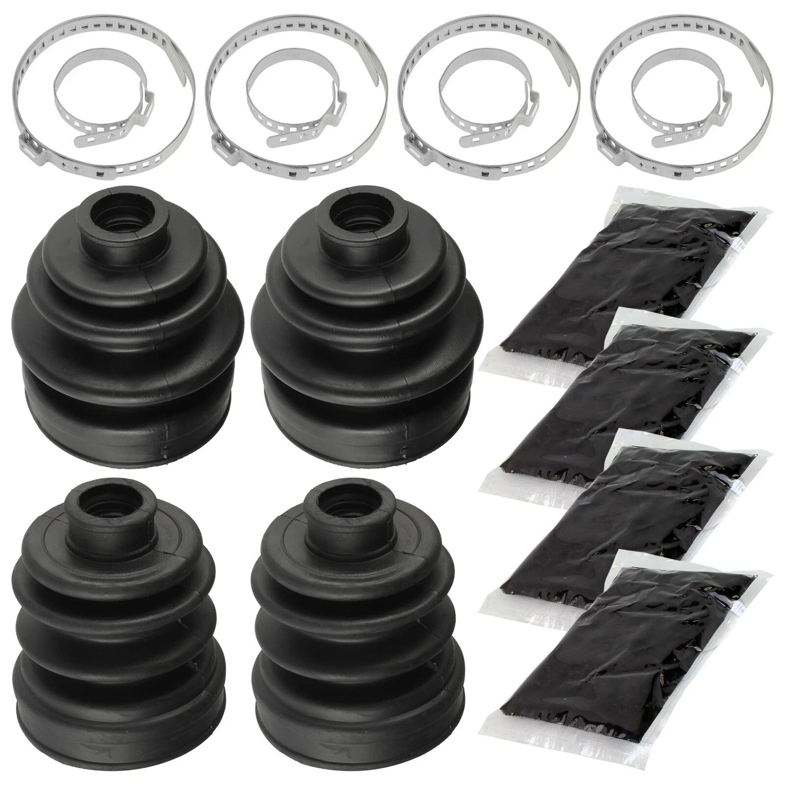 4 Rear Axle Inner Outer CV Boot Kit for Yamaha Rhino 450 YXR450F 4WD 2006-2009