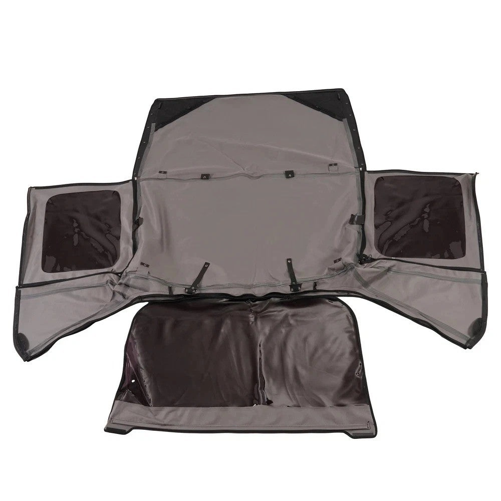 For Jeep Wrangler YJ 87-95 Black Soft Top Kit W/Tinted Windows & Steel Bracket