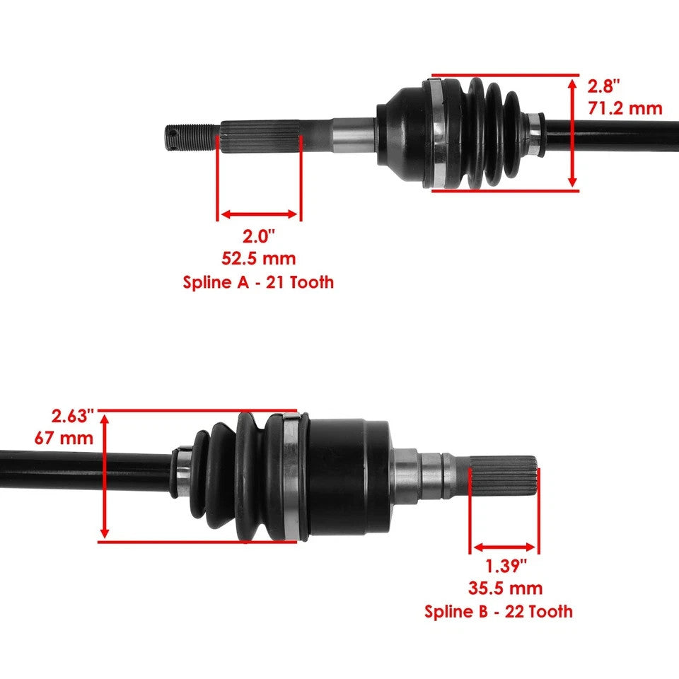 for Kubota K7561-15300 K7561-15310 Front Right and Left Complete CV Joint Axles
