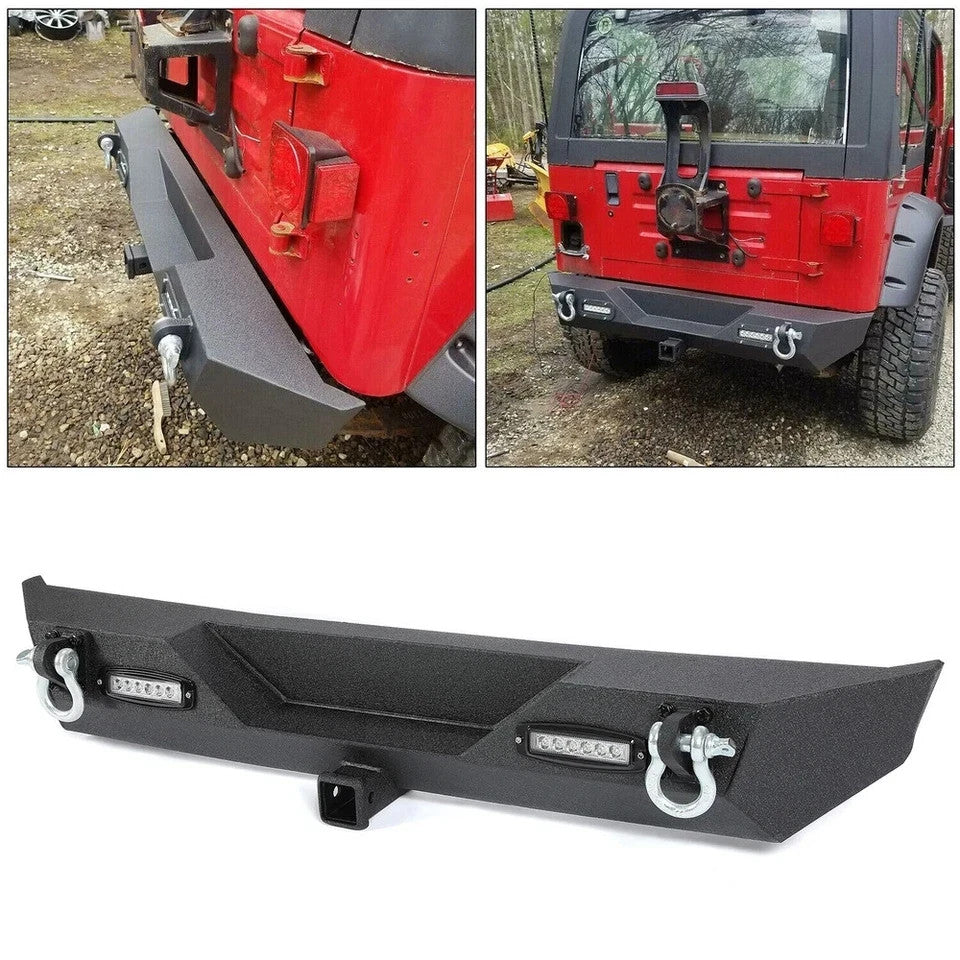 For 1987-2006 Jeep Wrangler TJ YJ Powder Coated Front & Rear Bumper w/ D-Rings