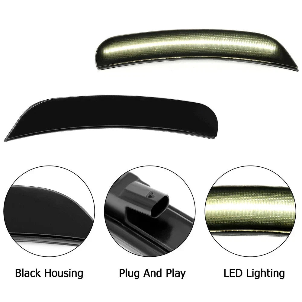 Smoke Front Rear White LED Side Bumper Marker Light For Dodge Charger 2015-22 23