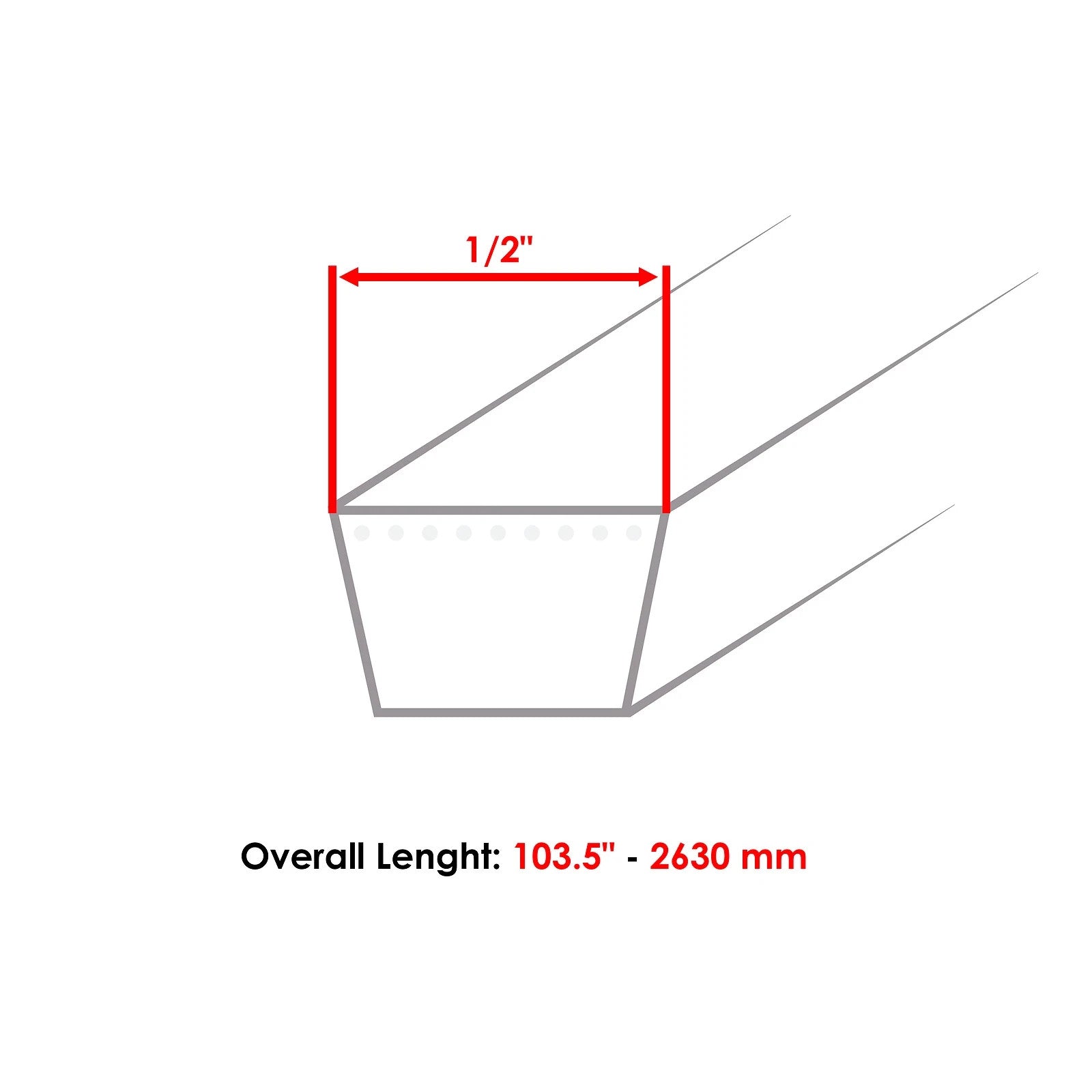 42" Aramid Deck Belt For John Deere 14.542GS / 1642HS / 1742HS / 17.542HS Sabre