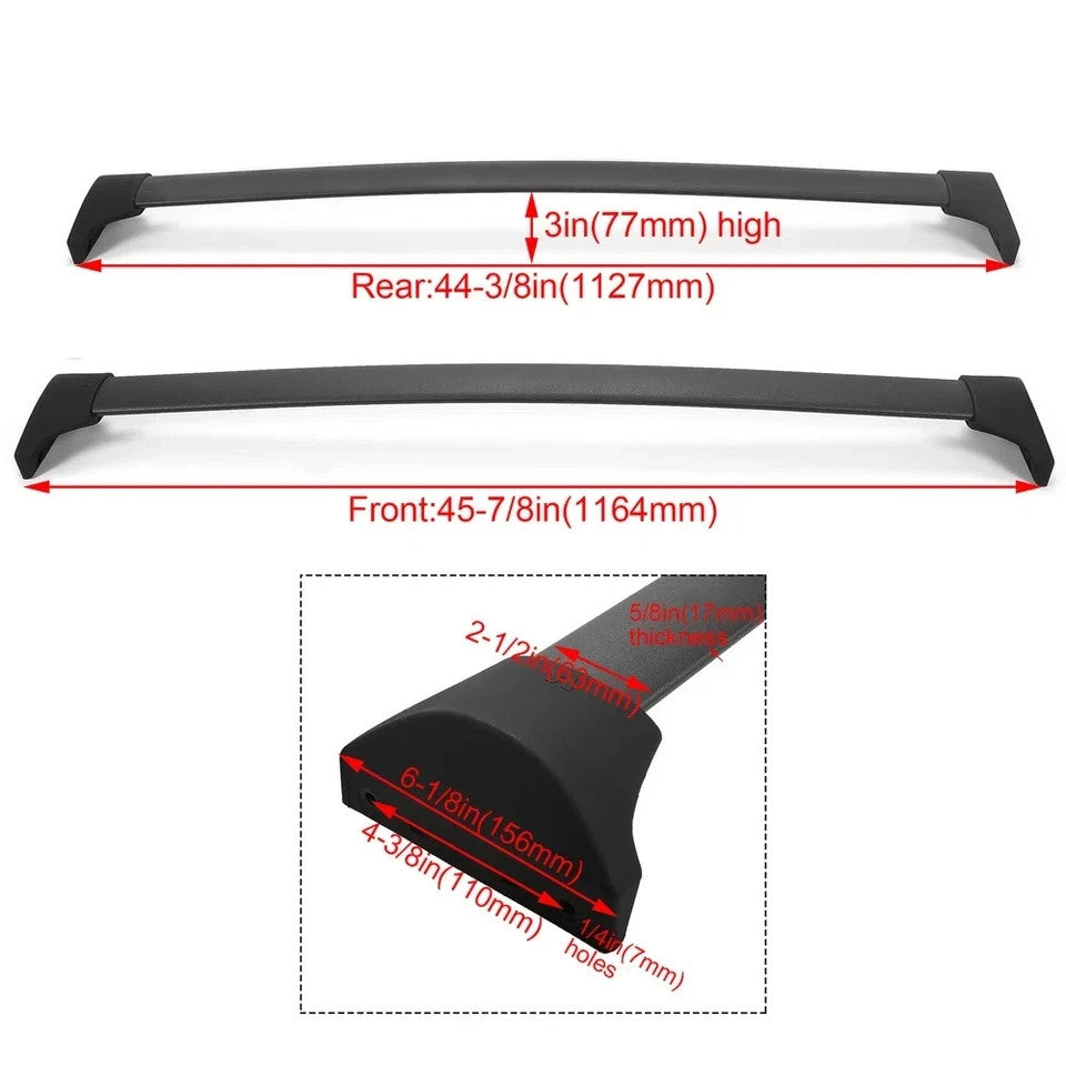 4Pcs Roof Rack Side Rail + Cross Bar Luggage Cargo For Honda Pilot 2016-2022