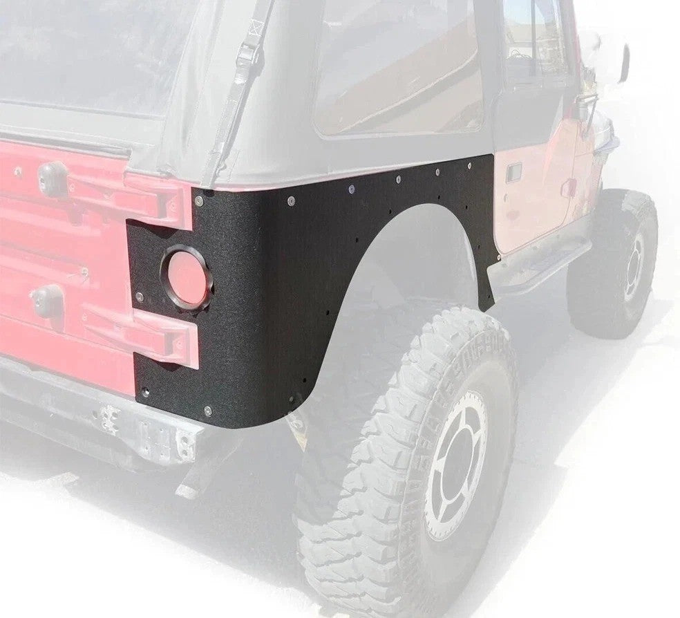 Fits 97-06 Jeep Wrangler TJ 51-0043 Rear Corner Rocker Guard Set Textured Steel