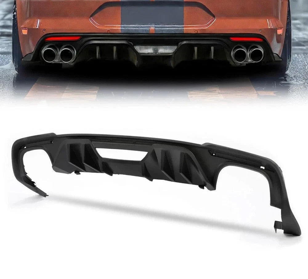 Black Lower Rear Bumper Diffuser Lip Fits 2018-2023 Ford Mustang EcoBoost GT350