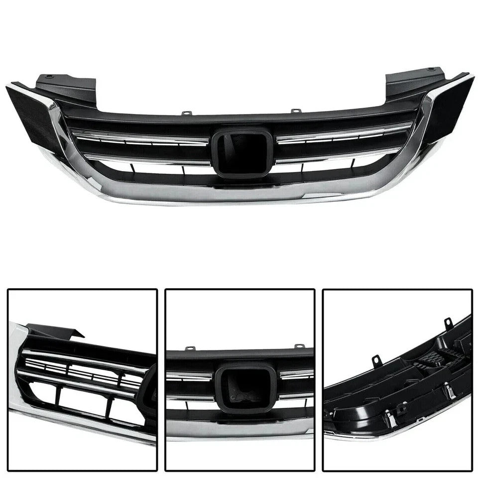 For Honda Accord 2013-2015 Chrome Front Upper Bumper Radiator Grille #HO1200214