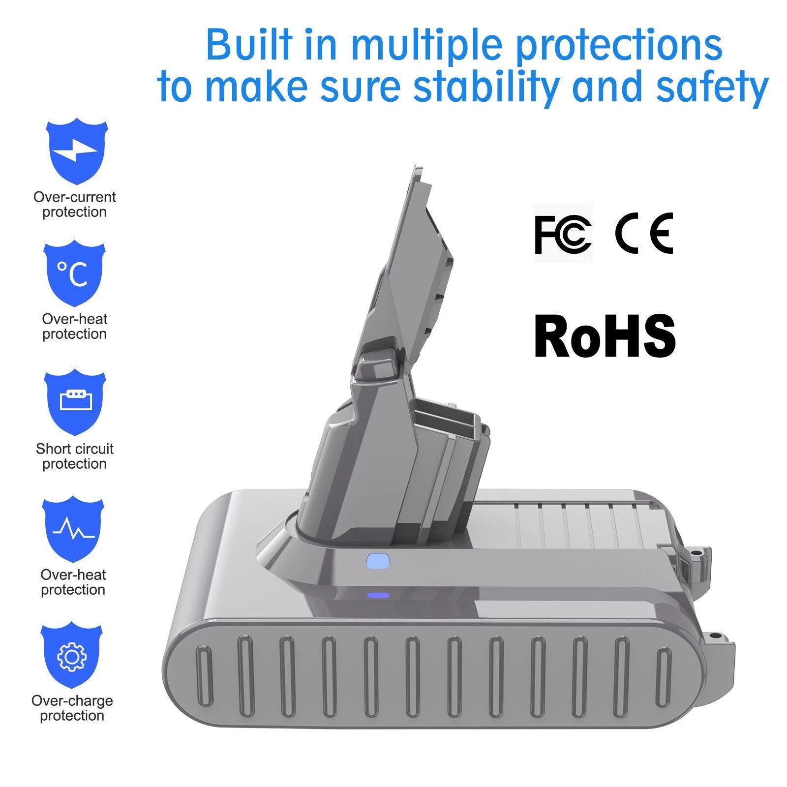 6000mAh 21.6V Replacement Battery for Dyson V7 Animal V7 Extra V7 Trigger