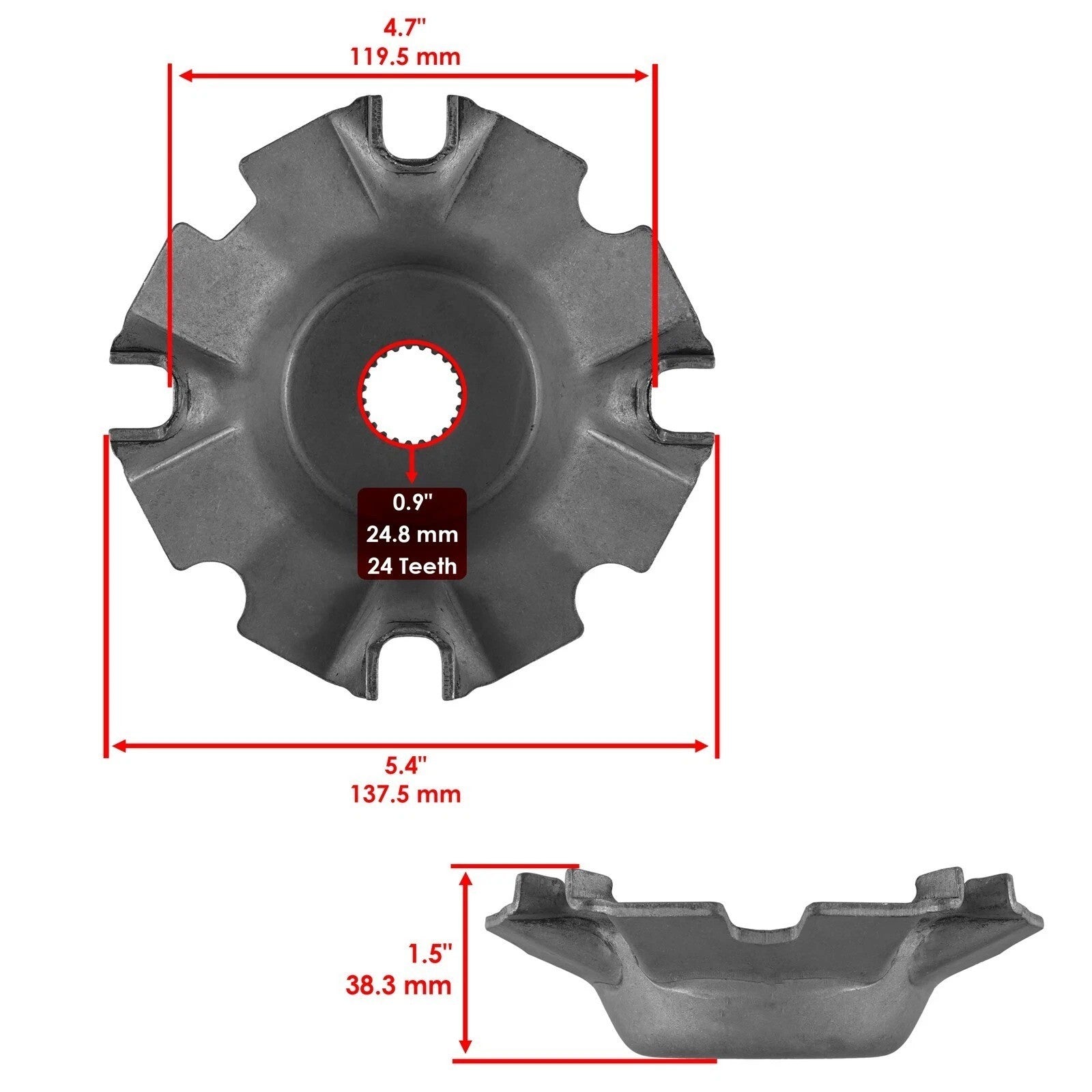 Face Drive Moveable Plate Damper & Roller for Arctic Cat Prowler HDX 700 11-2016