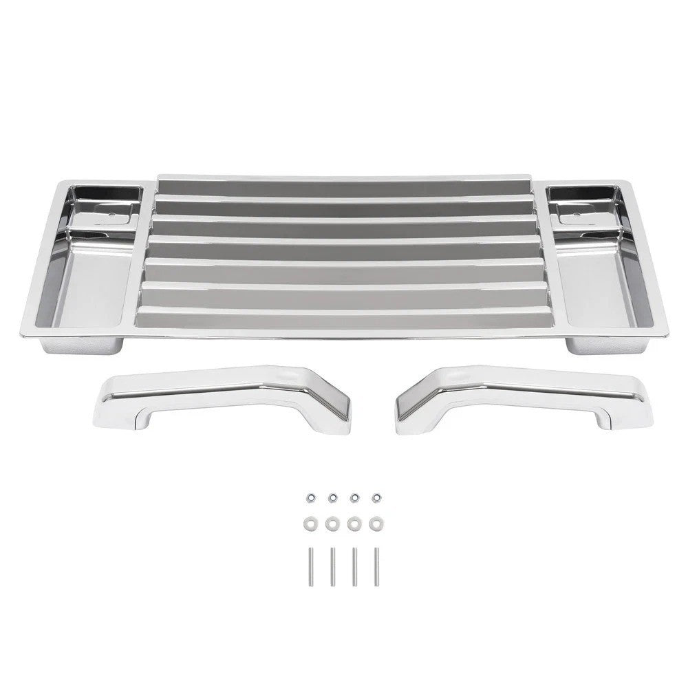 Chrome  Hood Deck Vent Cover W/ Aluminum Handle Covers Fits 2003-2009 Hummer H2
