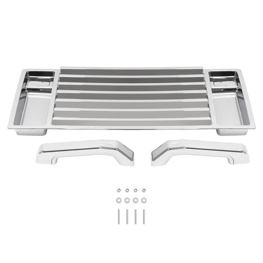 Chrome  Hood Deck Vent Cover W/ Aluminum Handle Covers Fits 2003-2009 Hummer H2