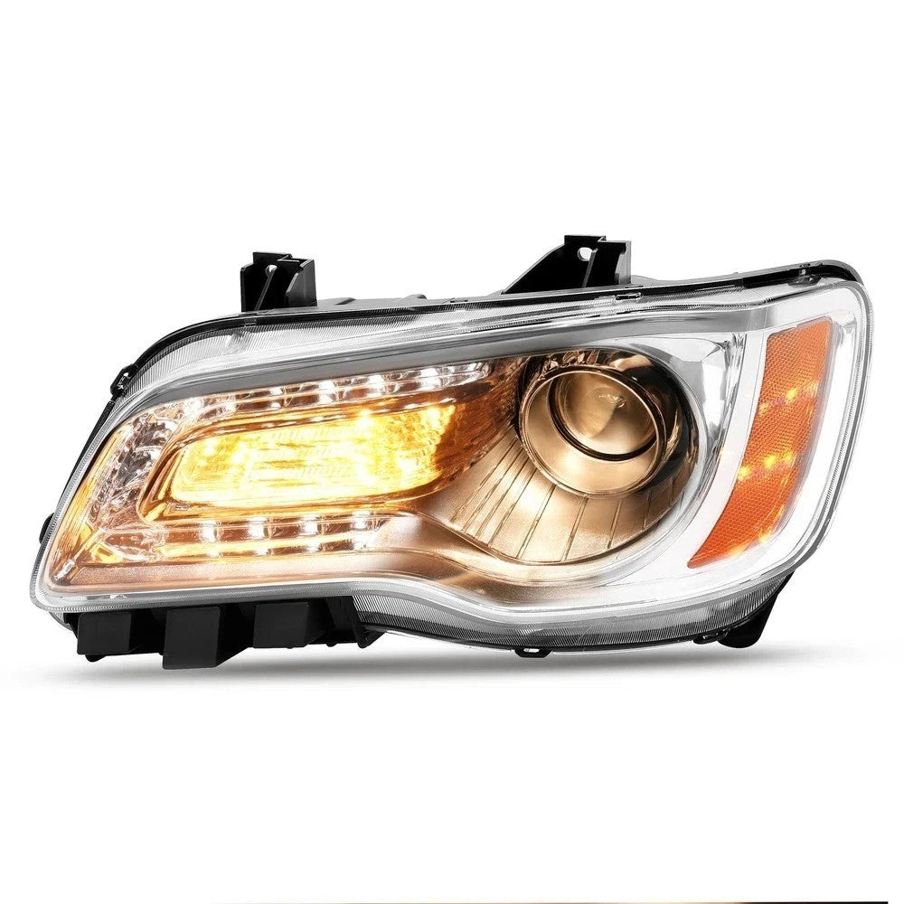 Chrome Clear Headlight Left For Chrysler 300 2011-2014 2015-2023 Headlamp LED