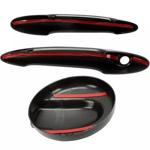 HECASA GLOSS BLACK Petrol Gas Cap & Door Handle Covers for MINI R55 R56 Cooper S