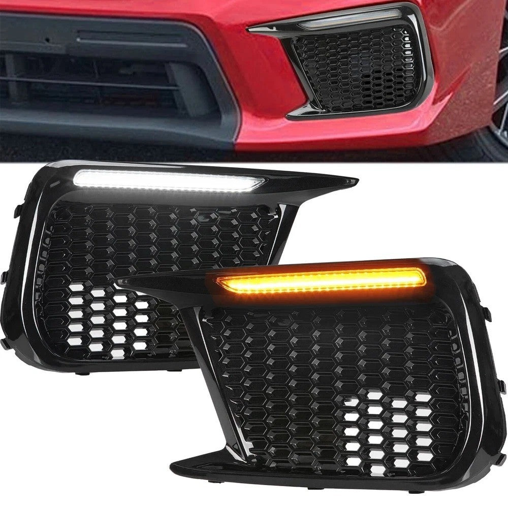 For Subaru WRX STI 2018-2021 LED DRL Fog Light Bezels Daytime Running Lamp LH&RH
