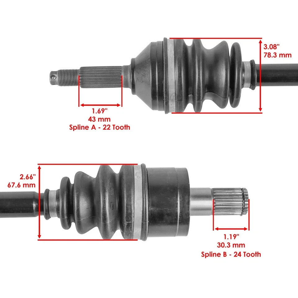 for Kawasaki Teryx 750 KRF750 4X4 2008-2013 Front Left and Right CV Joint Axles