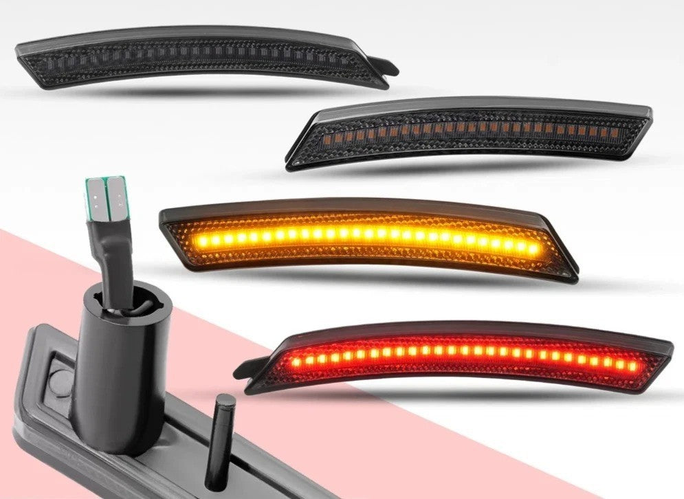 For Mini Cooper R55 R56 R57 07-15 Front Rear Smoke LED Fender Side Marker Lights