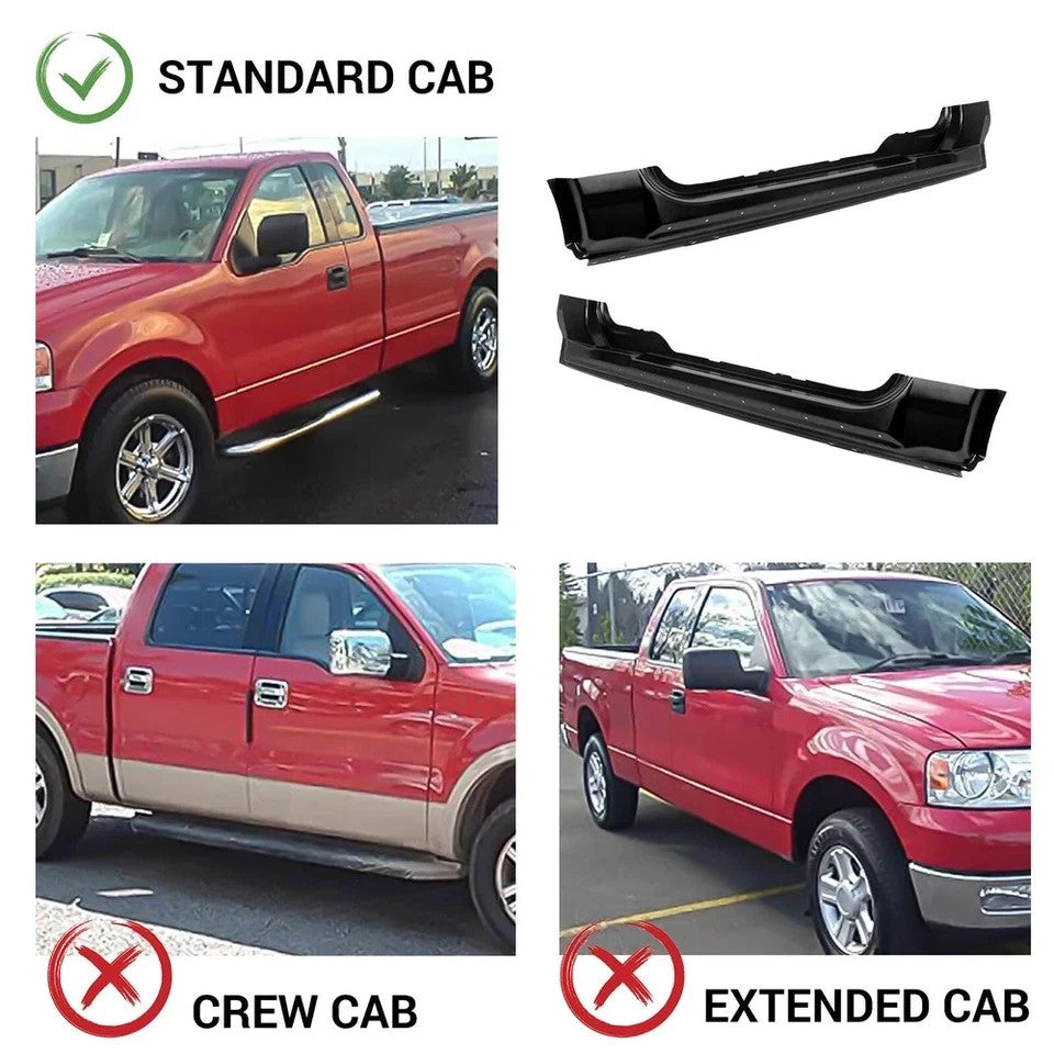 HECASA For 04-08 Ford F-150 F150 Truck Outer Rocker Panels 2dr Standard Cab Set