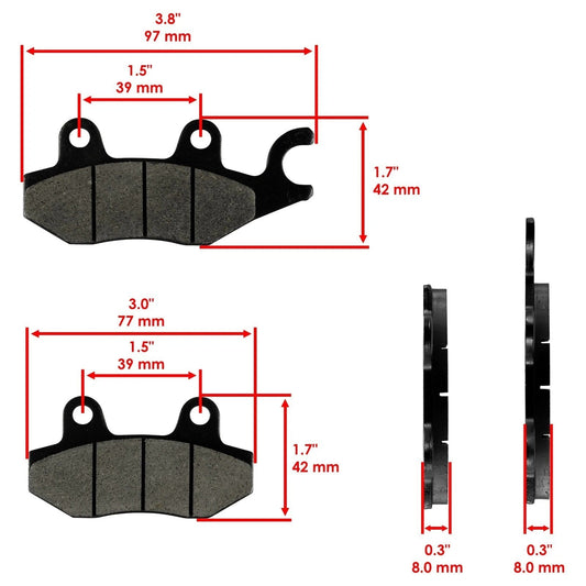 Brake Pads for Yamaha YFZ450 YFZ450R YFZ450X 2006-2019 Front Rear Brake Pads