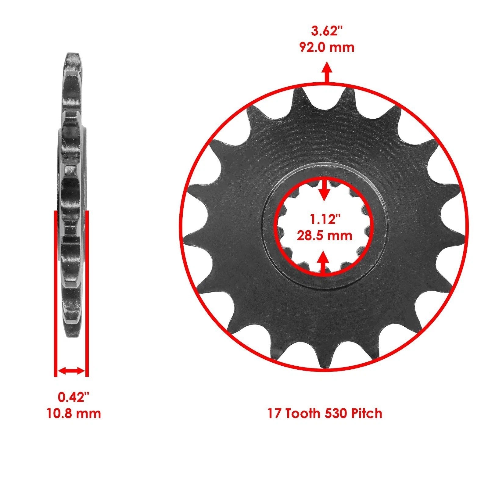 Red O-Ring Drive Chain and Sprockets Kit for Yamaha R1 YZF-R1 2004-2008
