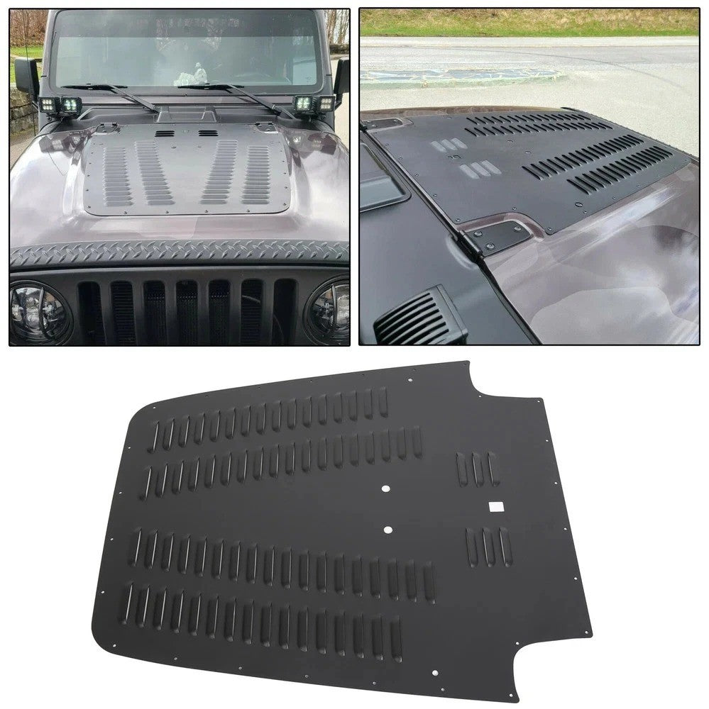 Aluminum Alloy Vented Hood Louver Black For 2003-2006 Jeep Wrangler TJ / LJ