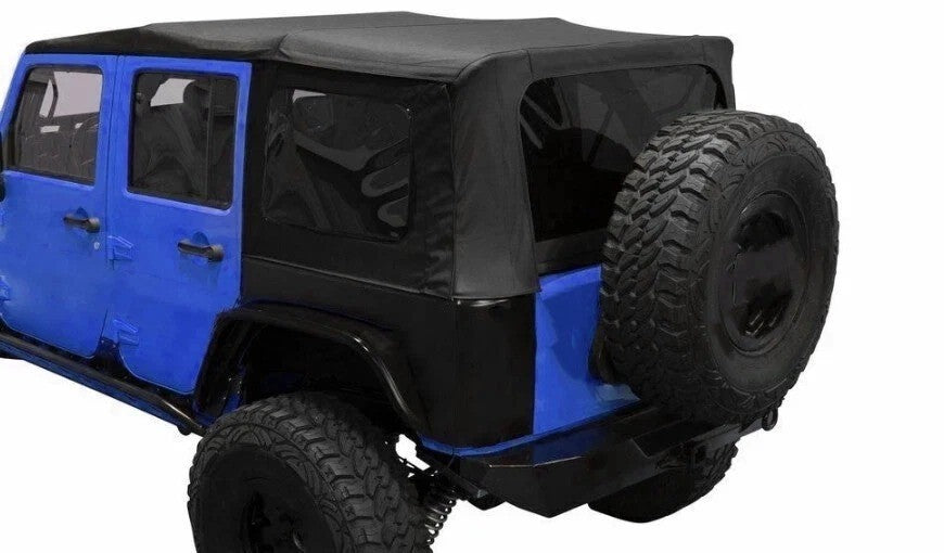 Soft Top For Jeep Wrangler 4Door JK 2007-2009 W/Tinted Windows Black Sailcloth