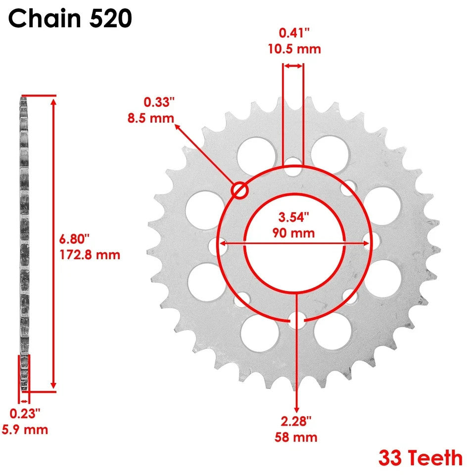 Gold O-Ring Drive Chain & Sprockets Kit for Honda CMX250C Rebel 250 1996-2016