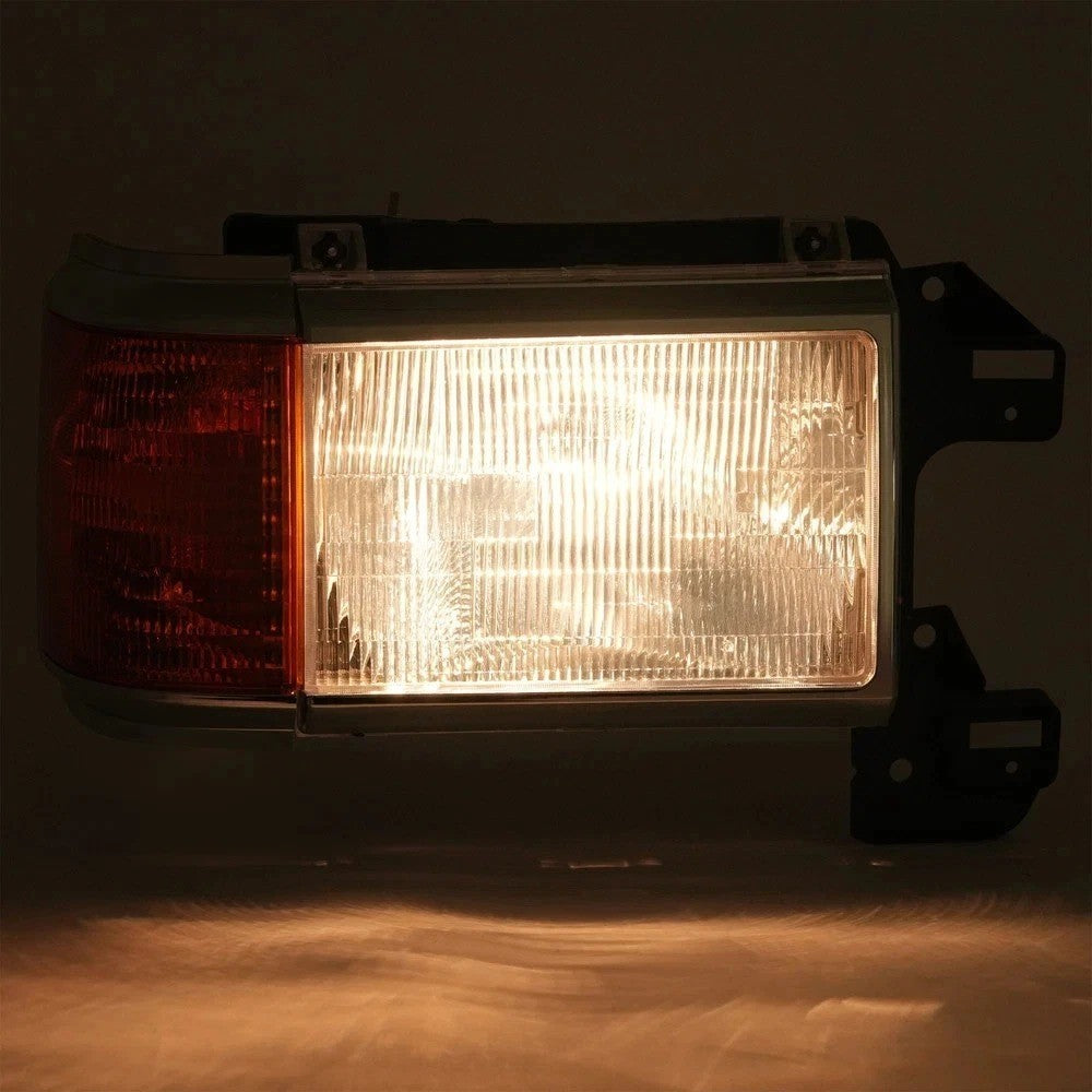 For Ford Bronco F150 F250 Truck 1987-1991 Headlights Chrome Trim Headlamps Pair