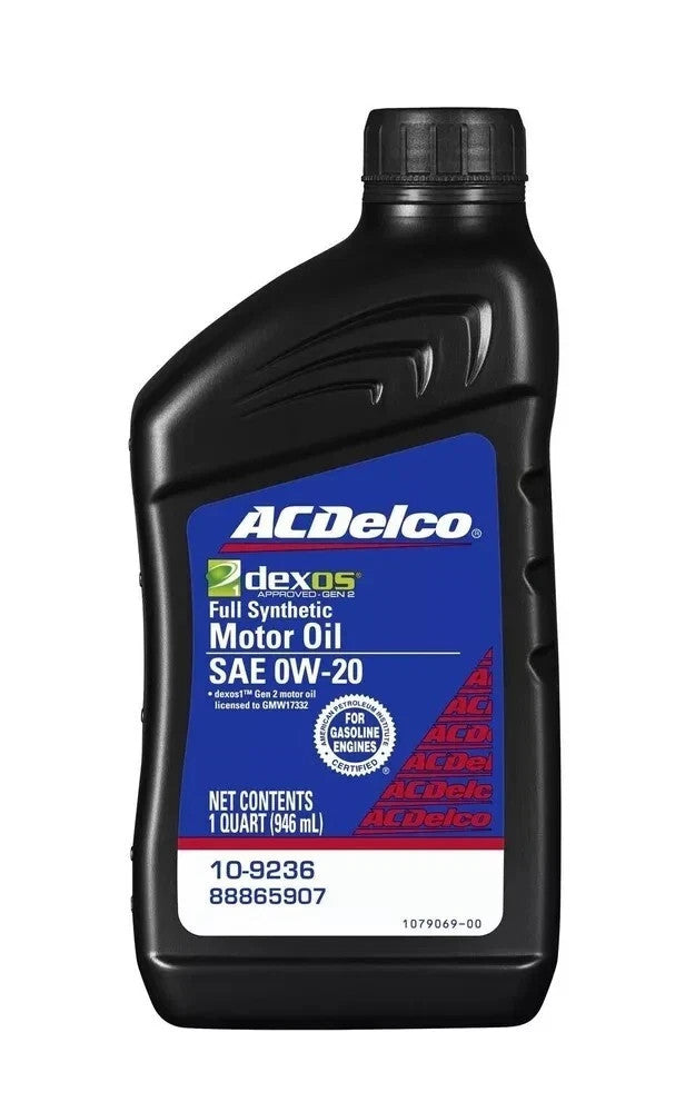 8 Quarts - ACDelco GM OE FULL SYNTHETIC SAE 0W-20 GEN 2 Dexos1 Motor Oil 10-9236