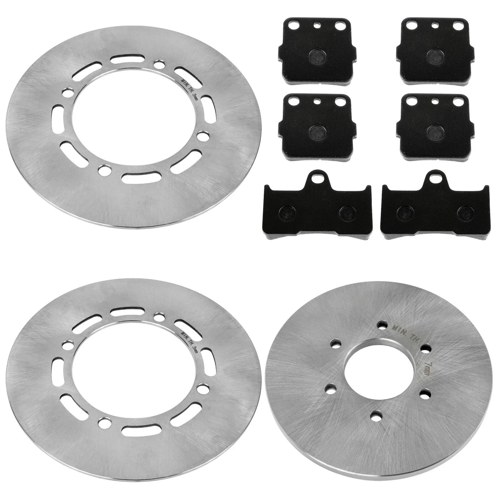 Front Rear Brake Disc Rotor w/Brake Pad for Yamaha Grizzly 660 YFM660F 2003-2008
