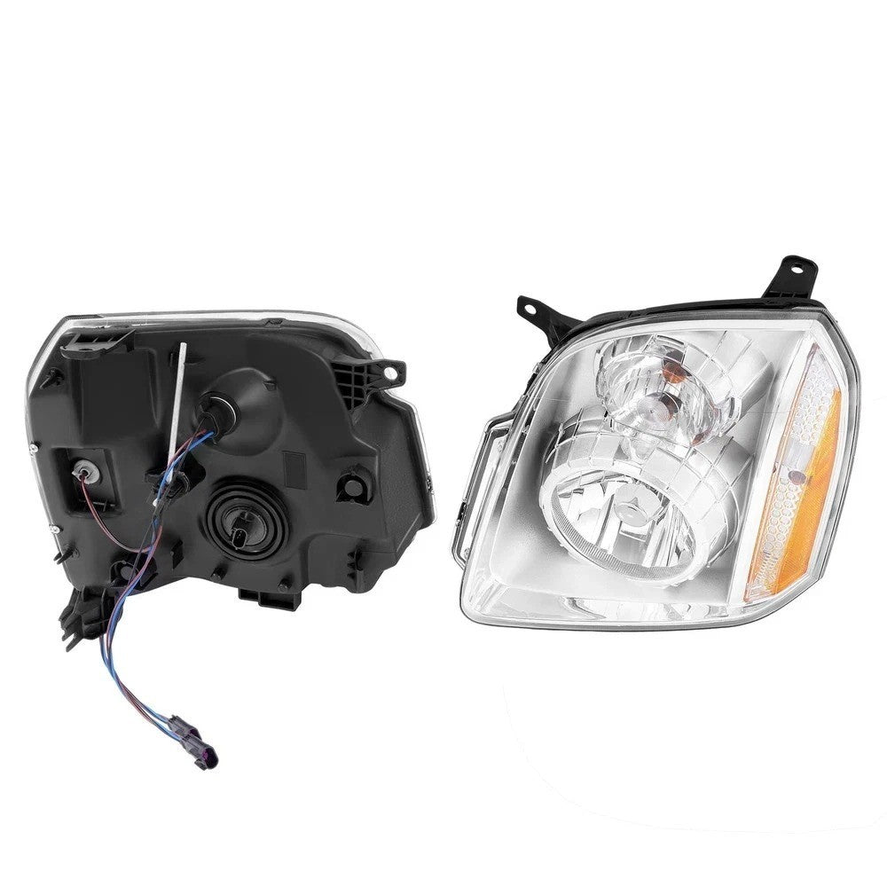 For 2007-2014 GMC Yukon XL 1500 2500 Denali Chrome Headlights Assembly LH+RH