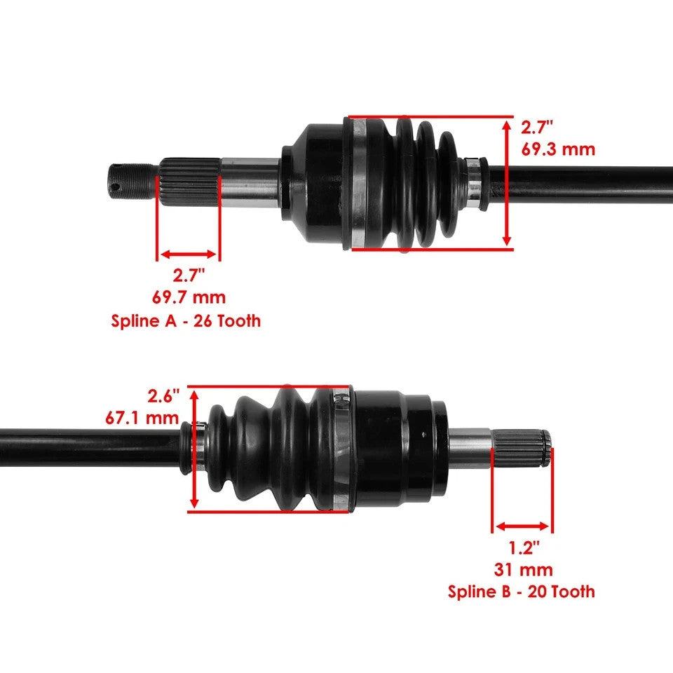 for Honda TRX420FA Rancher 420 4X4 DCT IRS 15-17 Front LH and RH CV Joint Axles