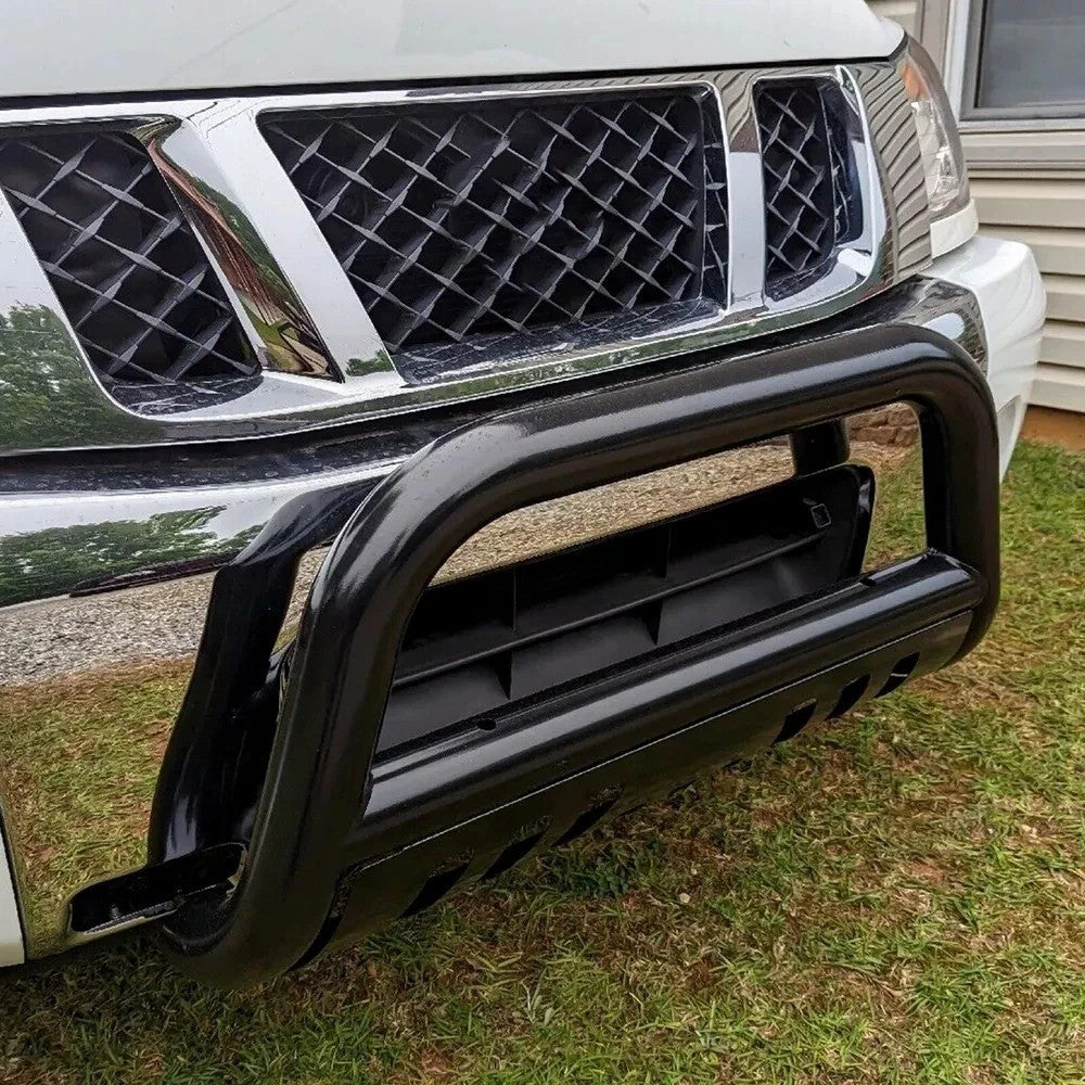 FOR 2004-2015 NISSAN TITAN/ARMADA BLACK BULL BAR PUSH BUMPER GRILLE GUARD+SKID
