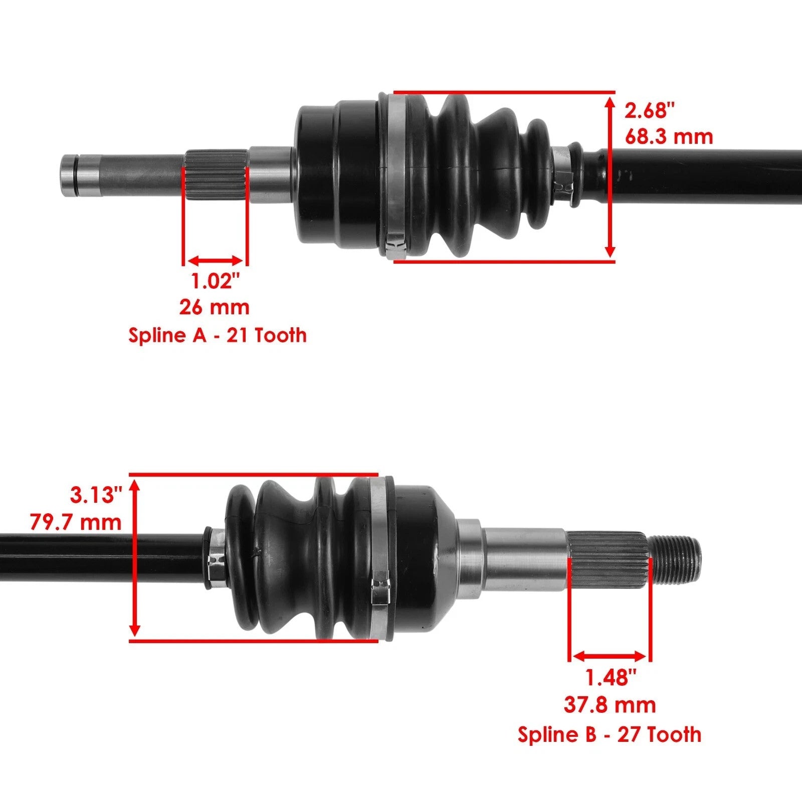 Front Left & Right CV Joint Axle For Yamaha Rhino 660 YXR660F 4x4 2006-2007