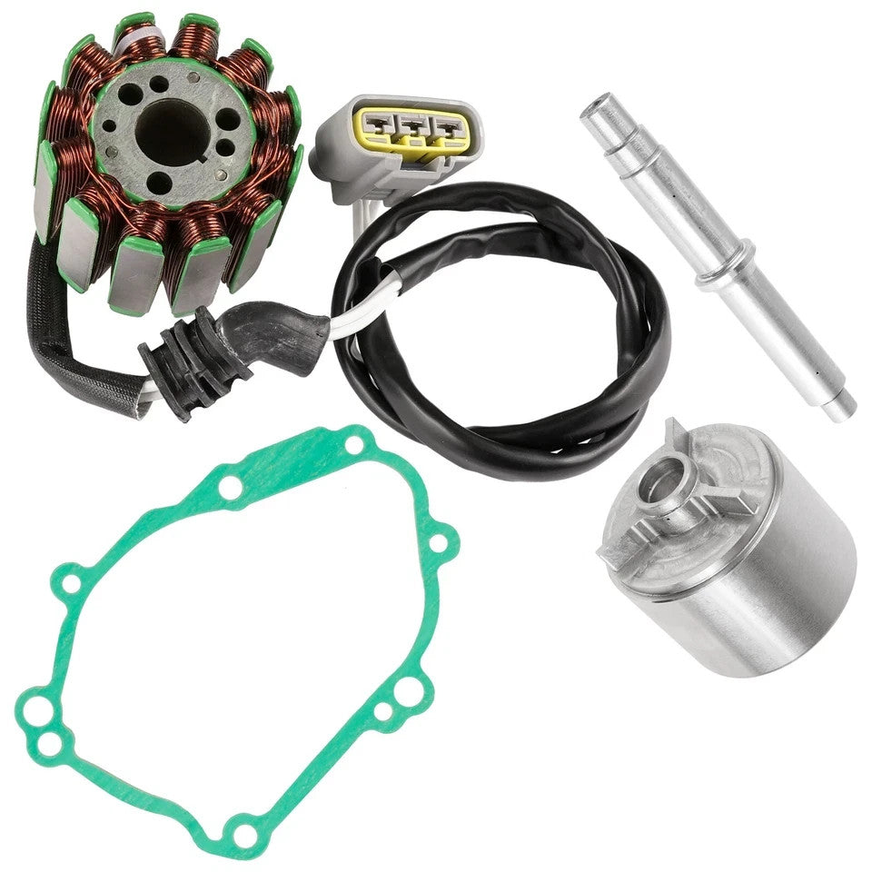 Caltric Charging Coil Stator & Flywheel with Gasket for Yamaha YZF R1 2004-2008