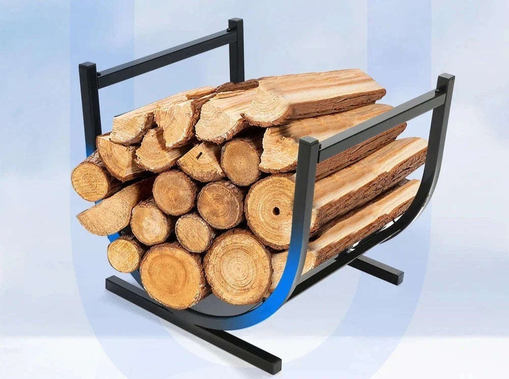 Metal Firewood Rack Log Holder Wood Storage Organiser Stand Fireplace Wood