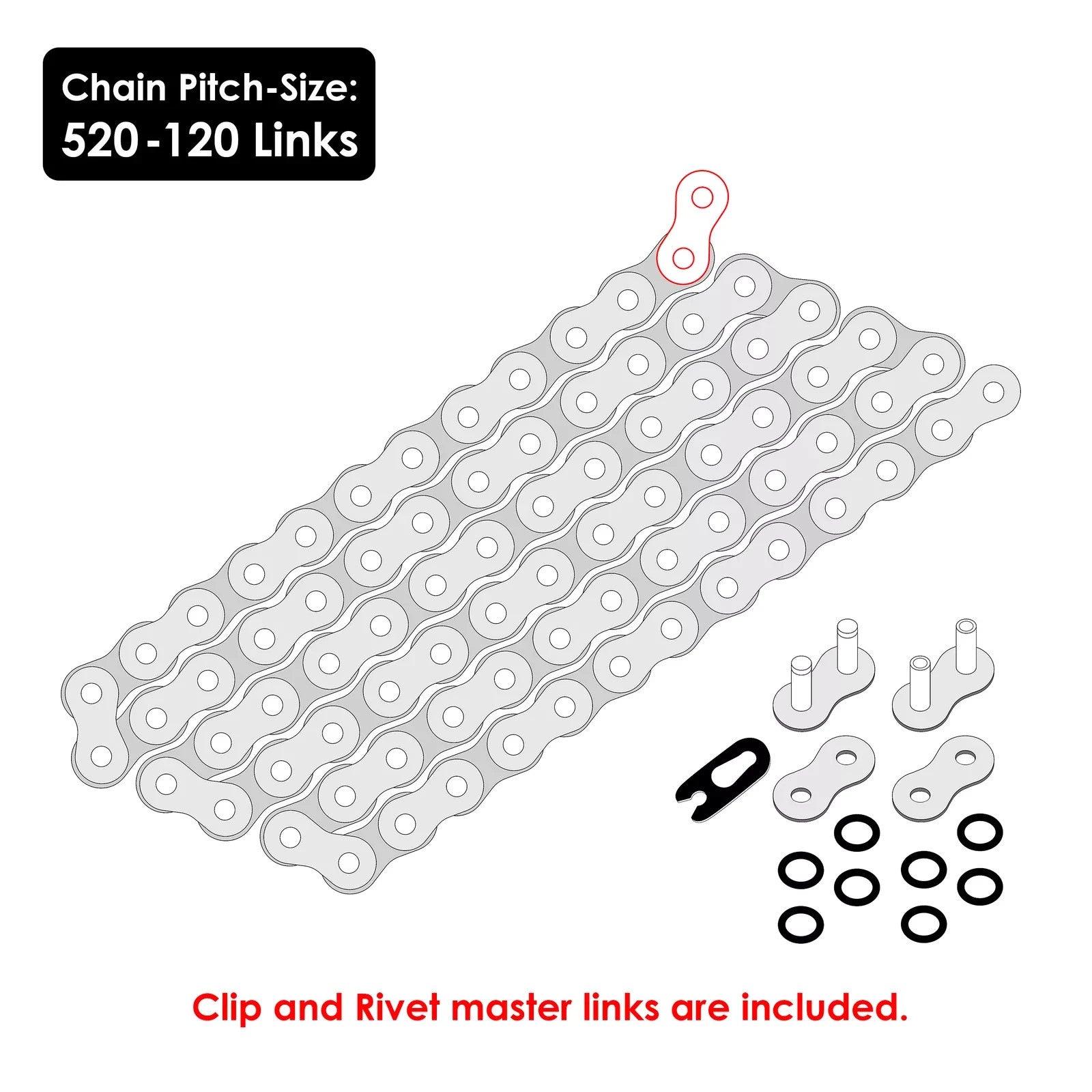 O-Ring Steel Drive Chain for Honda XL175 1973 1974 1975 1976 1977 1978