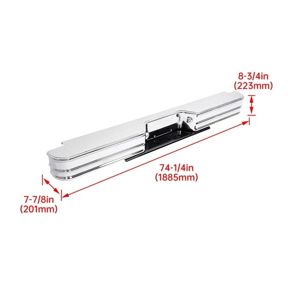 Chrome Steel Diamondstep Universal Rear Step Bumper Assembly For Silverado 1500