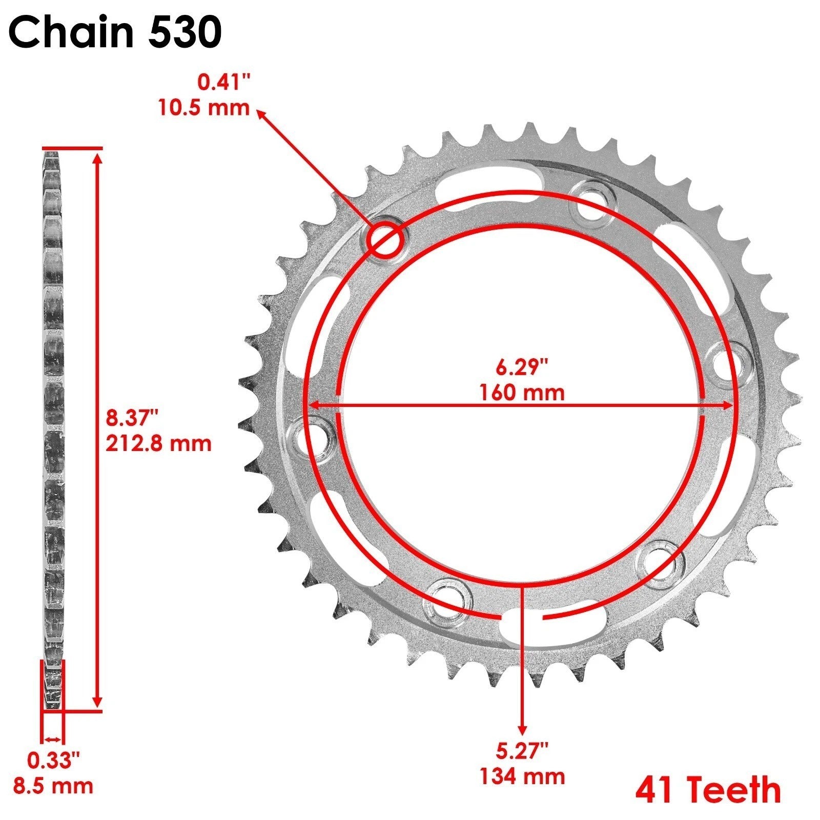 Black Drive Chain And Sprocket Kit for Honda CBR1000RR 2004-2016 530-Chain