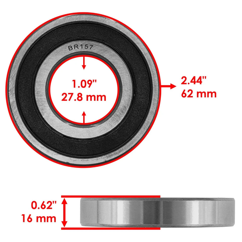 Caltric 6206-28-2RS 6206-28 2RS 6206/28-2RS Rubber Sealed Ball Bearing 28x62x16