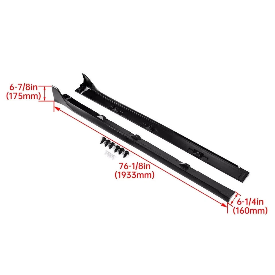 Side Skirt Extension For Honda 2016-2021 Civic LX EX SI 4 DR Sedan Type-R Style