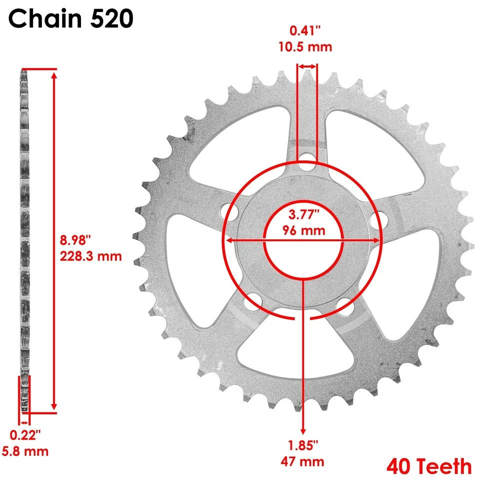 Black O-Ring Drive Chain & Sprockets Kit for Honda ATC200X 1983 1984 1985